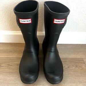 Hunter Short Rain Boots - Black, Size 7